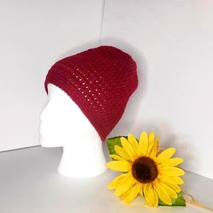 Beanie burgundy crochet